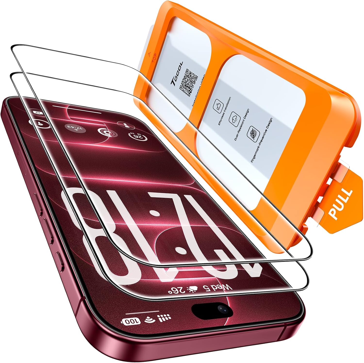 TOCOL for iPhone 18 Pro Screen Protector, Easy Installation