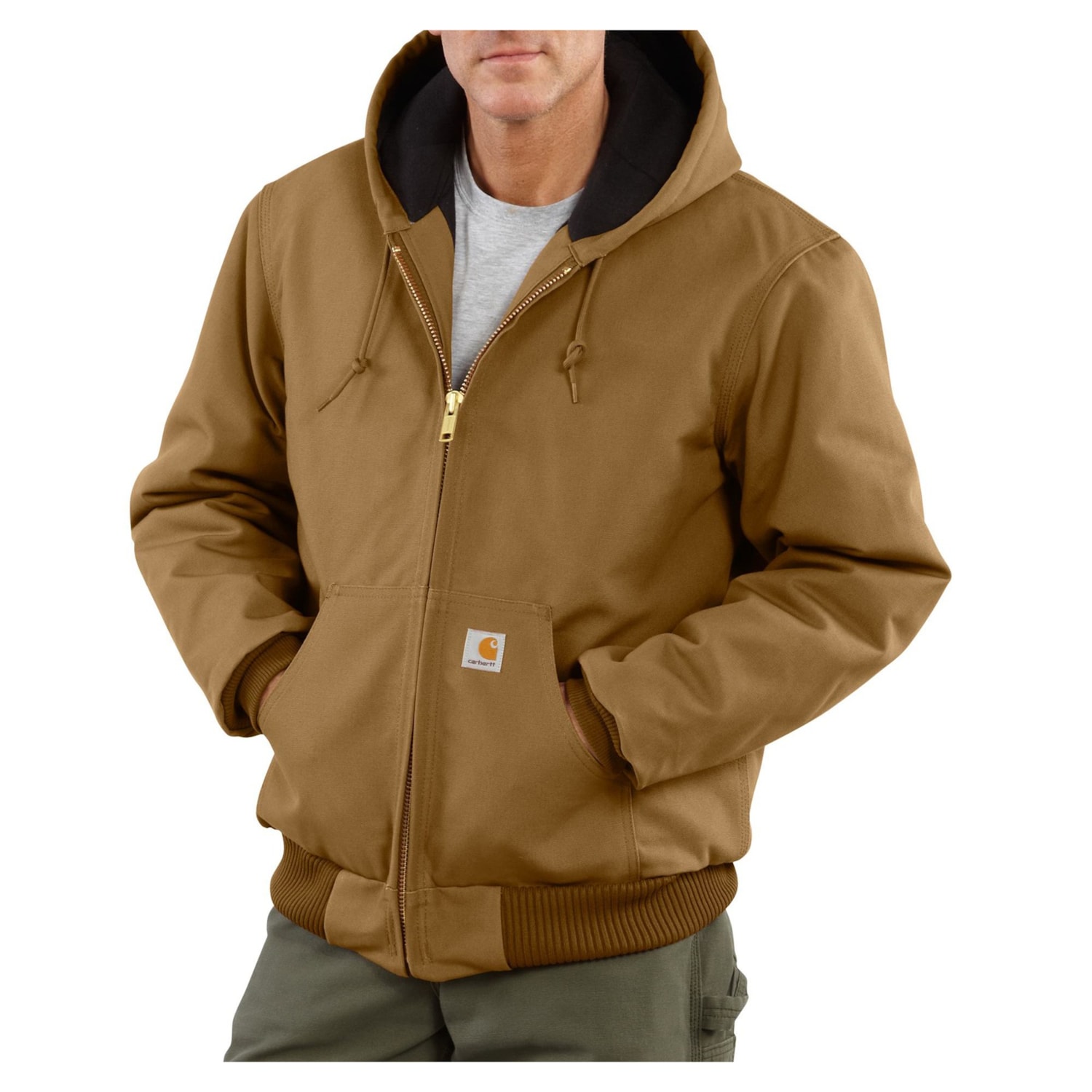 Carhartt J140 Big and Tall Firm Duck Active Flannel-Lined Jacket - Insulated