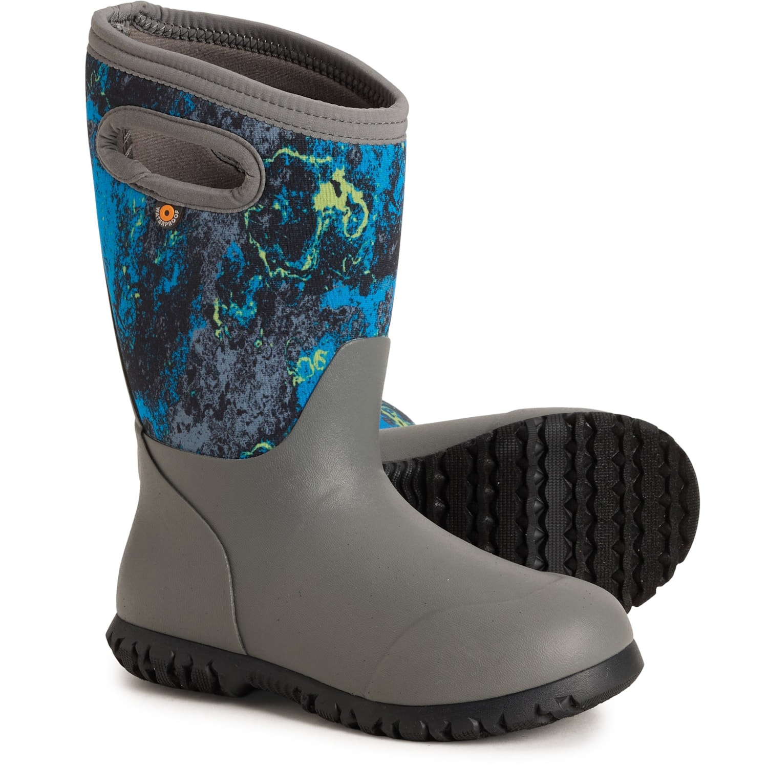 Bogs Footwear Boys and Girls York Acid Camo Rain Boots - Waterproof, Insulated