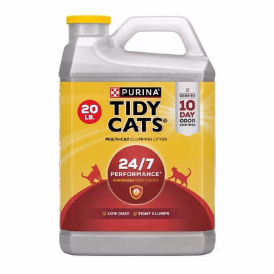 Purina Tidy Cats 24/7 Performance Clumping Scoop Cat & Kitty Litter for Multiple Cats - 20lbs
