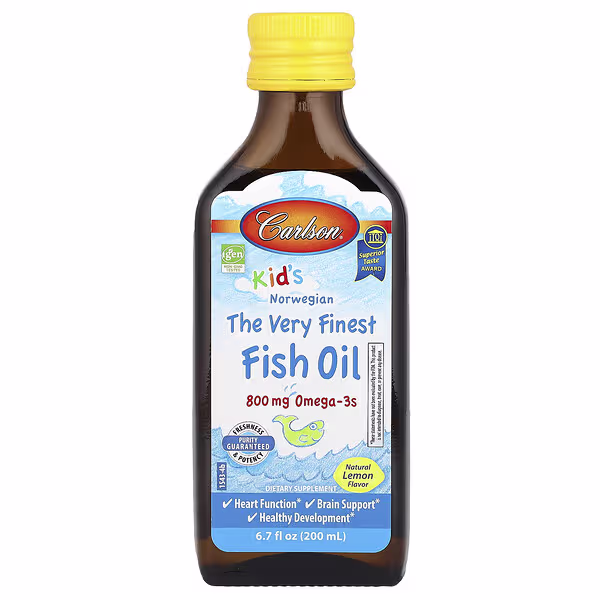 Carlson, Kid's, Norwegian, The Very Finest Fish Oil, Natural Lemon, 800 mg, 6.7 fl oz (200 ml)