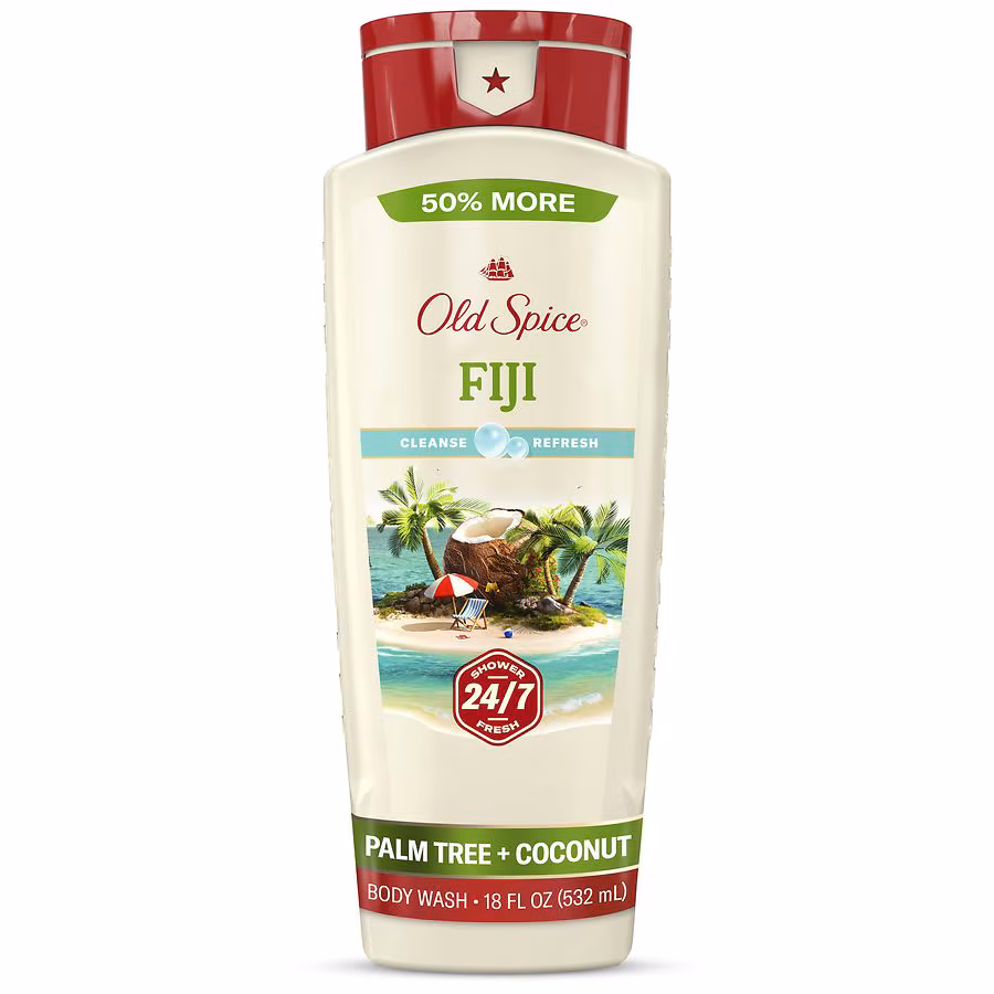 Old Spice Body Wash for Men, 24/7 Shower Fresh Fiji, 18.0 fl oz