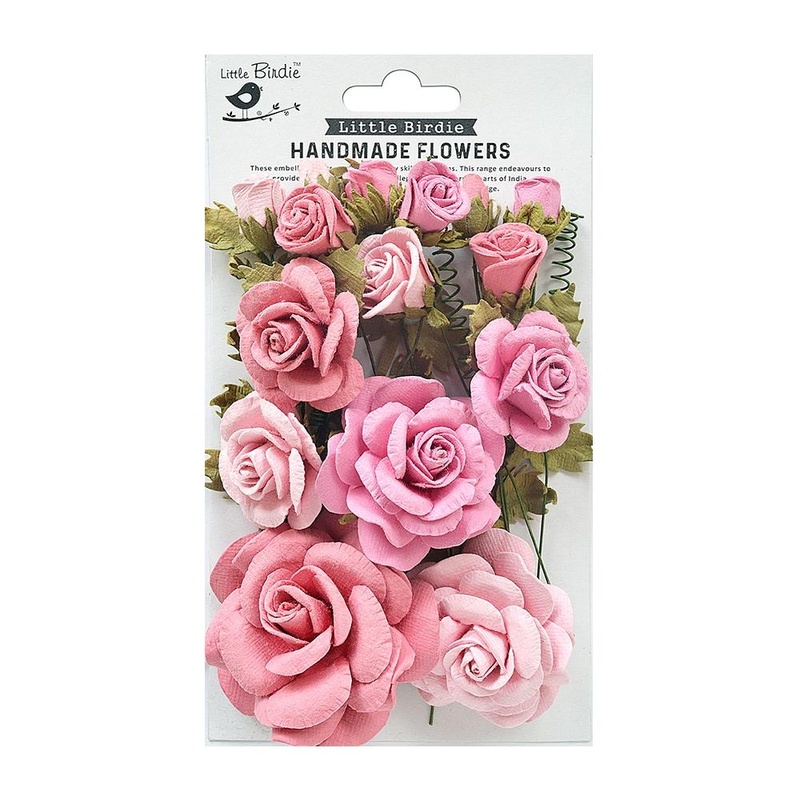 Celebrate Life - Little Birdie Rosalind Paper Flowers 21/Pkg
