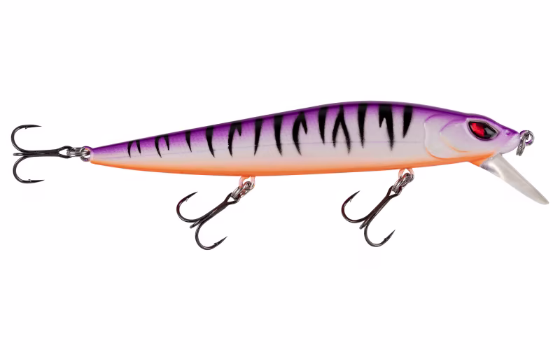 Bass Pro Shops XPS Mean Eye Walleye Series Medium-Depth Minnow - Purple Tiger
