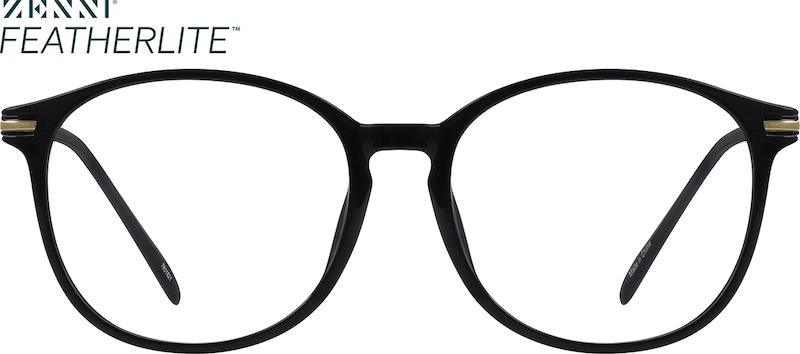 Black Lightweight Round Glasses #7801821