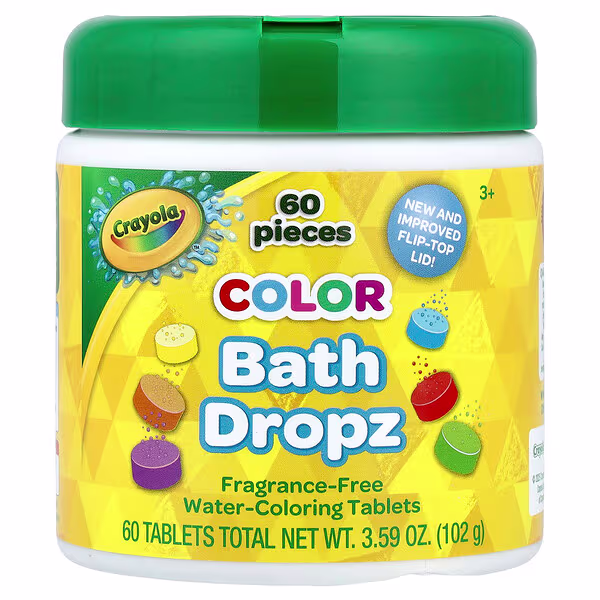 Crayola, Color Bath Dropz, 3+, Fragrance-Free, 60 Tablets, 3.59 oz (102 g)