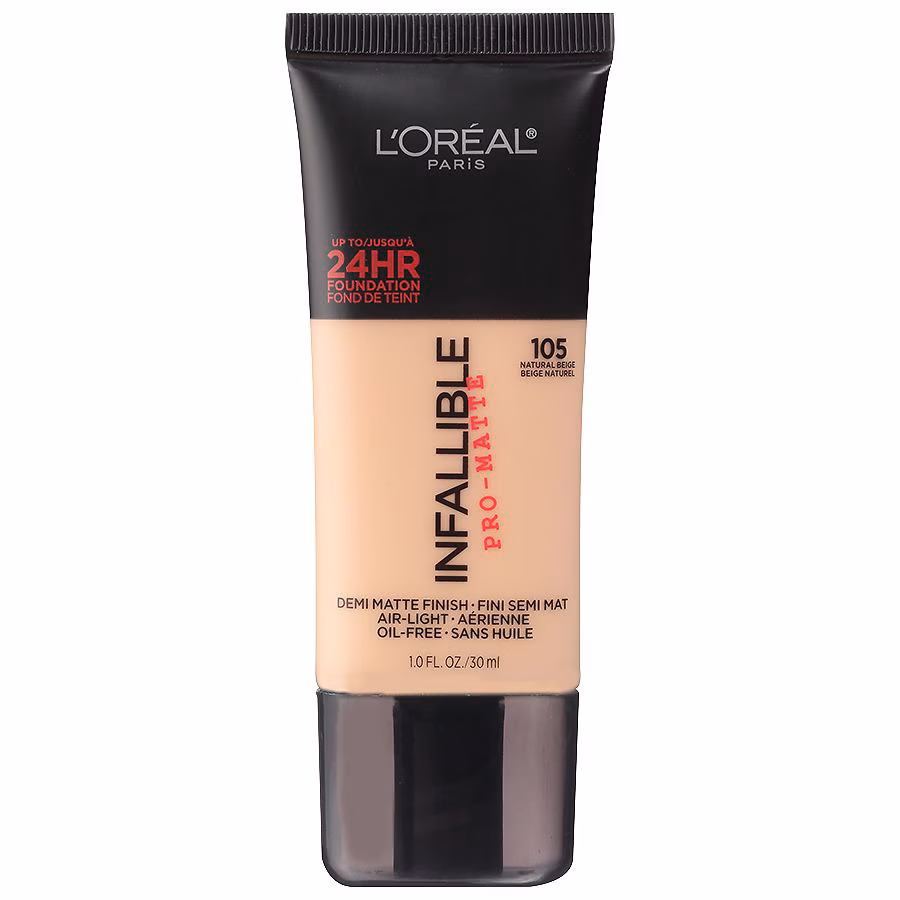 L'Oreal Paris Infallible Pro-Matte Liquid Foundation Makeup, Natural Beige