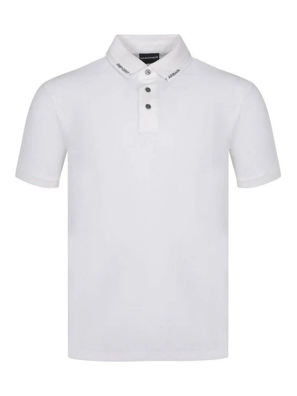 Emporio Armani Jersey Polo Shirt with Logo Collar