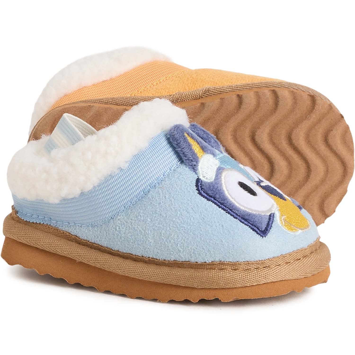 GROUND UP Toddler Boys and Girls Bluey and Bingo Faux-Shearling Slippers