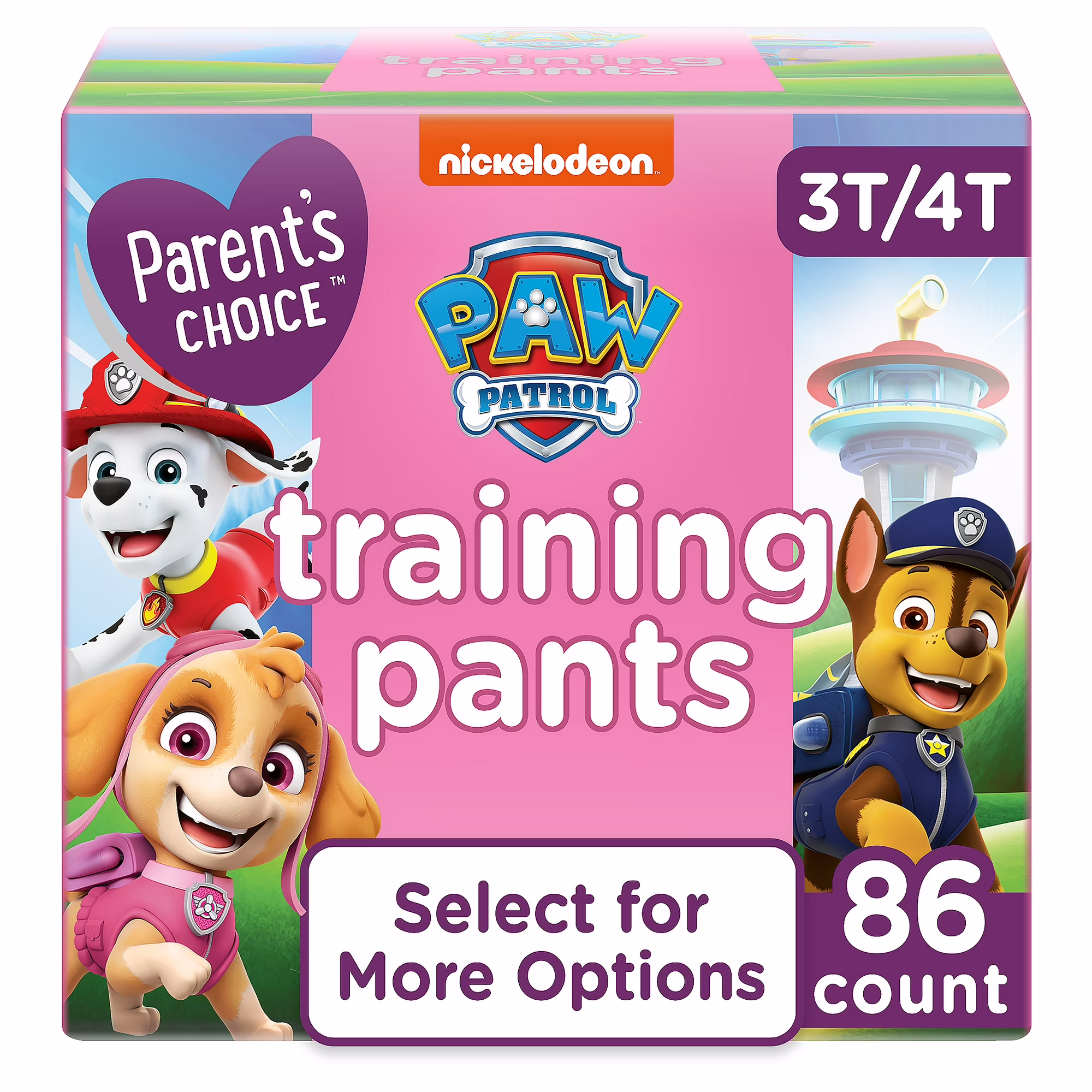 Parent's Choice Paw Patrol Training Pants for Girls, 3T/4T, 86 Count