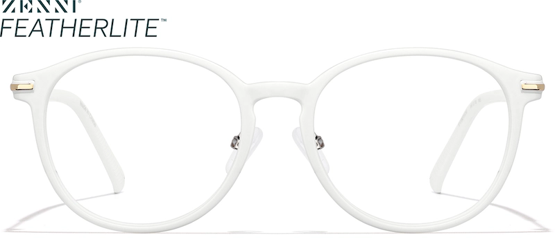 White Lightweight Round Glasses #P7801830
