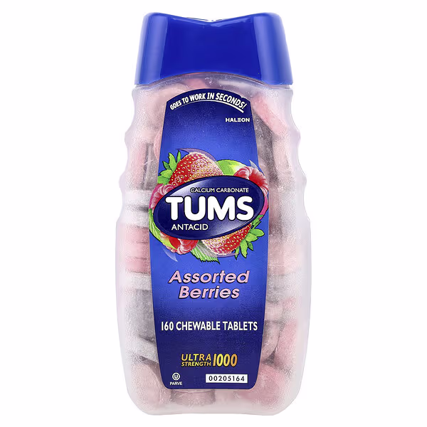 Tums, Antacid, Assorted Berries, 1,000 mg, 160 Chewable Tablets