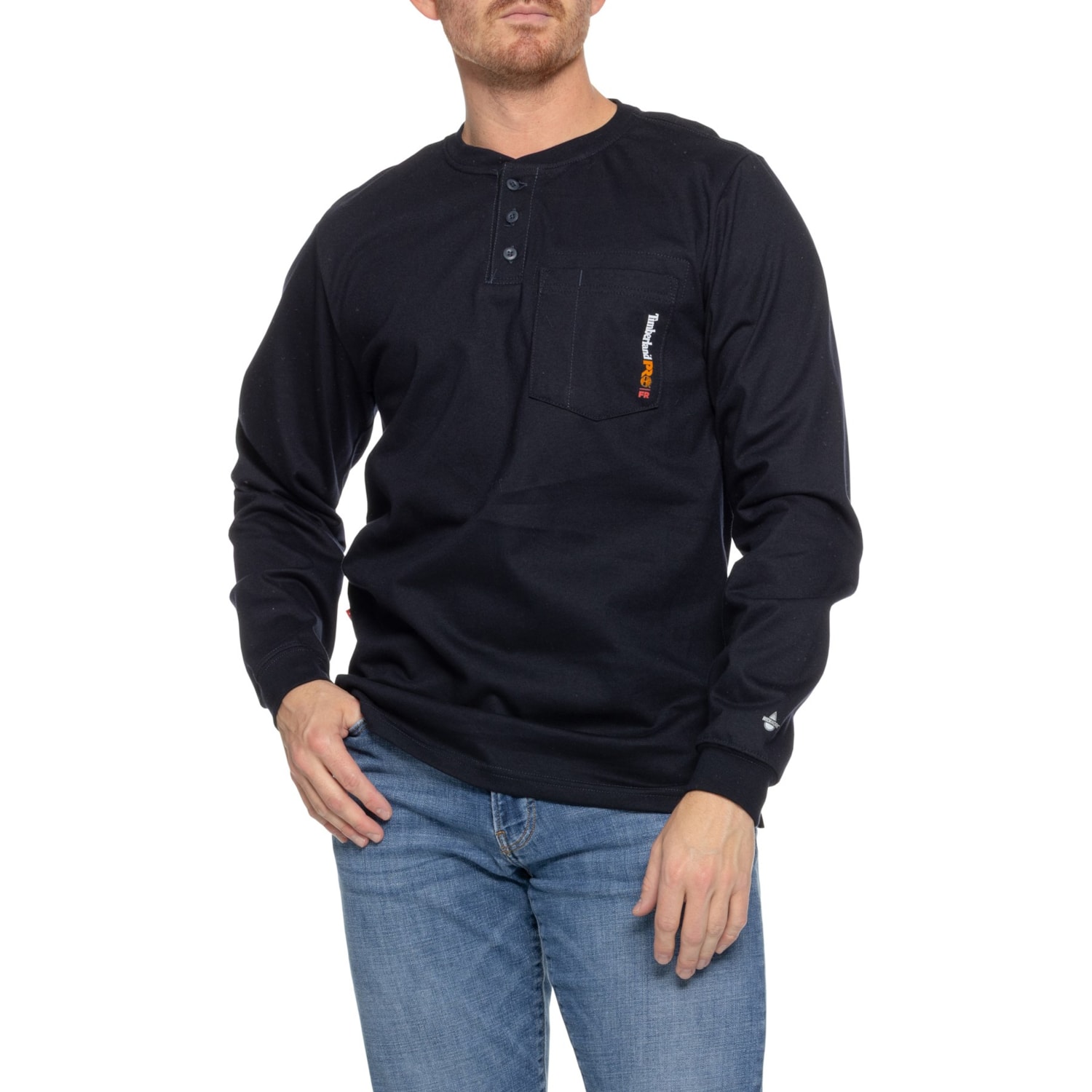 Timberland Pro Flame-Resistant Cotton Core Henley Shirt - UPF 50+, Long Sleeve