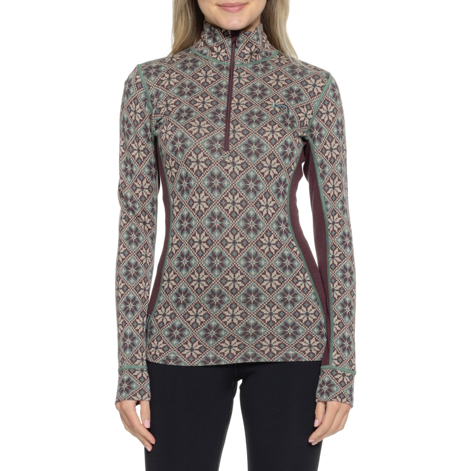 Kari Traa Rose Base Layer Top - Zip Neck, Merino Wool, Long Sleeve