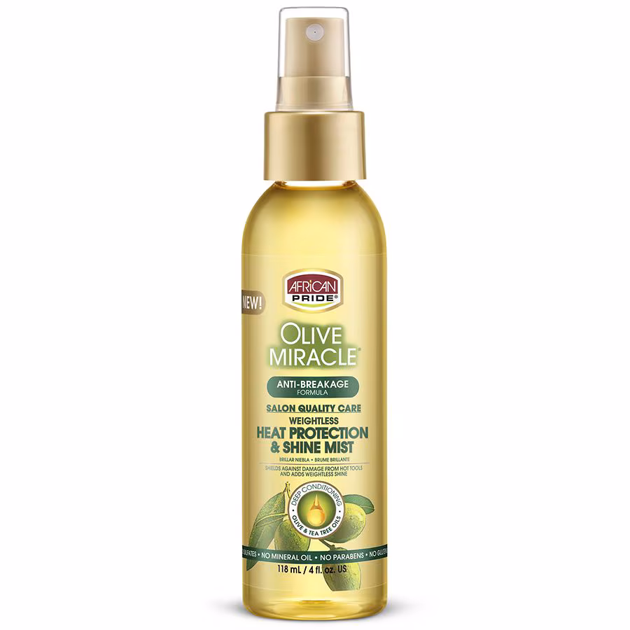 African Pride Olive Miracle Heat Protection & Shine Mist, 4.0 fl oz