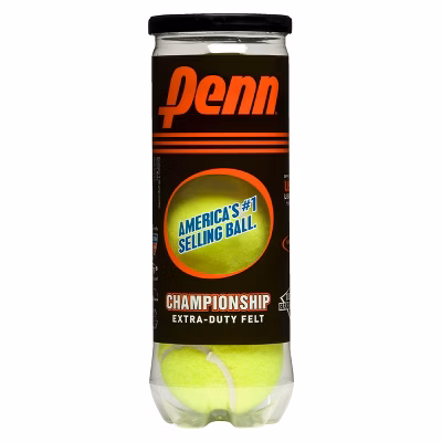 Penn Championship Extra Duty Tennis Balls - 3pk: Rubber Core, Plastic Shell
