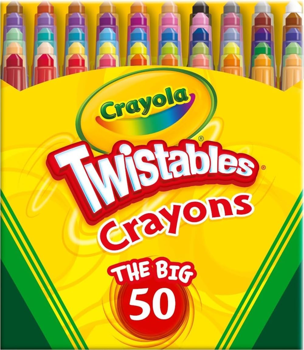 Crayola Mini Twistables Crayons for Kids (50ct), Cute Back to School Supplies for Kids, Crayons for Coloring Books, Gift for Toddlers Girls & Boys, Arts & Crafts, 3+