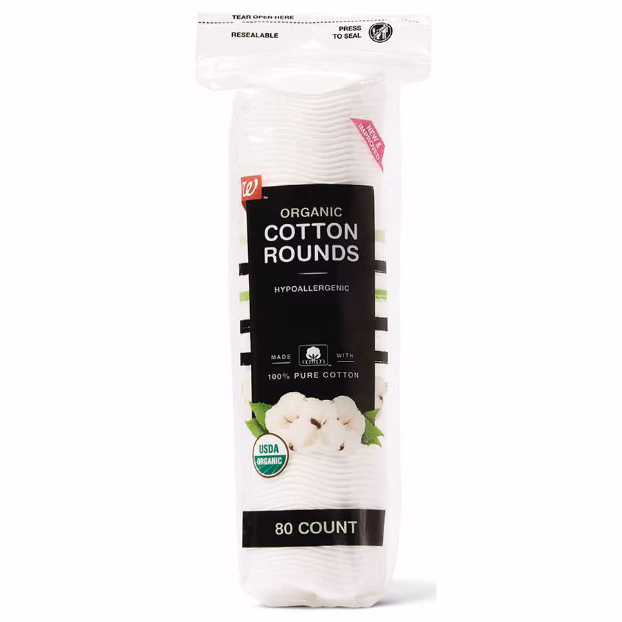 Walgreens Organic Cotton Rounds, 80.0 ea