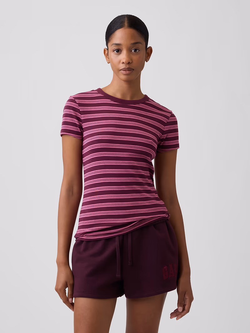 Ribbed Crewneck T-Shirt