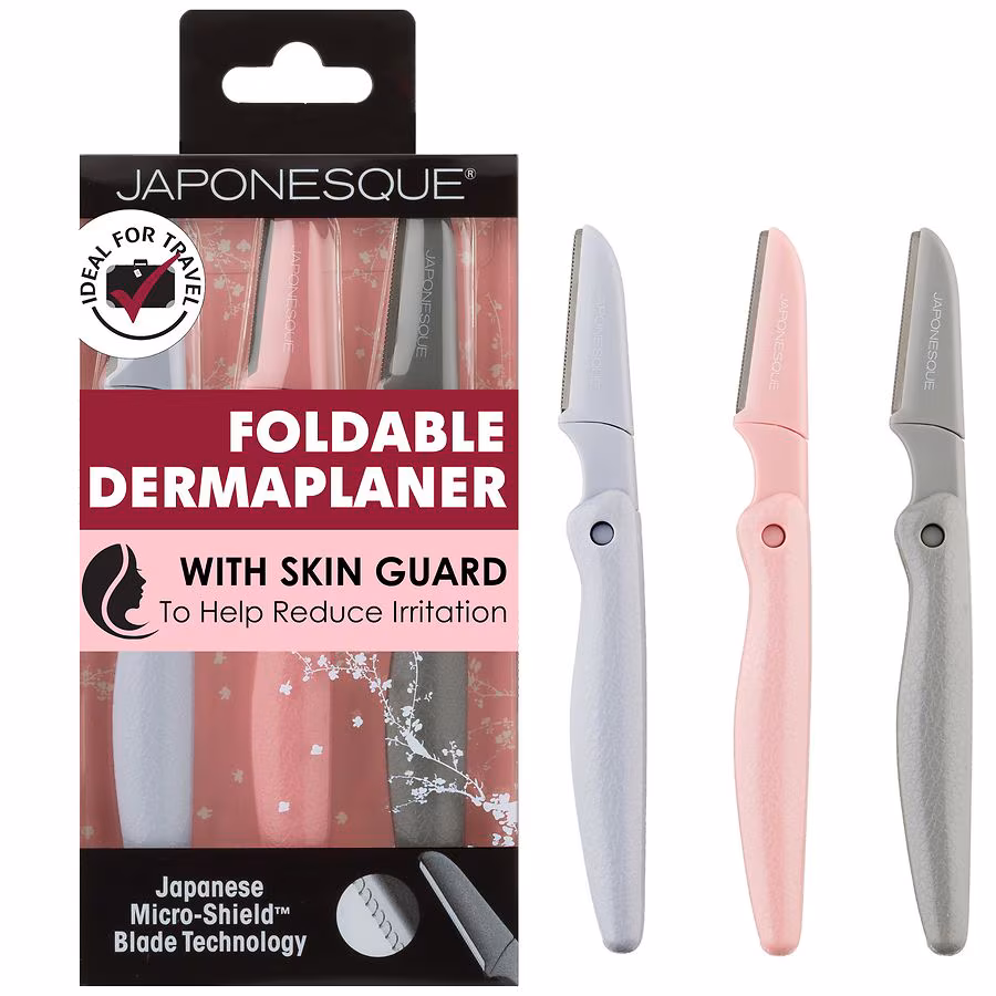 Japonesque Foldable Dermaplaner Facial Razors, 3.0 EA