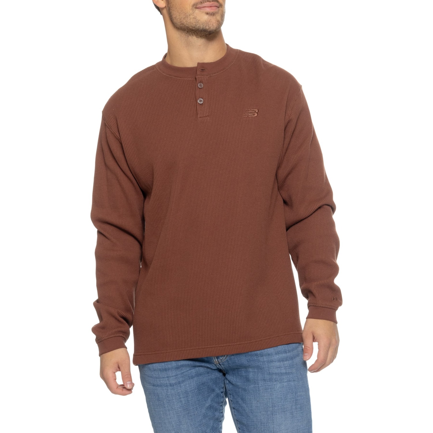 New Balance Numeric Waffle Knit Henley - Long Sleeve