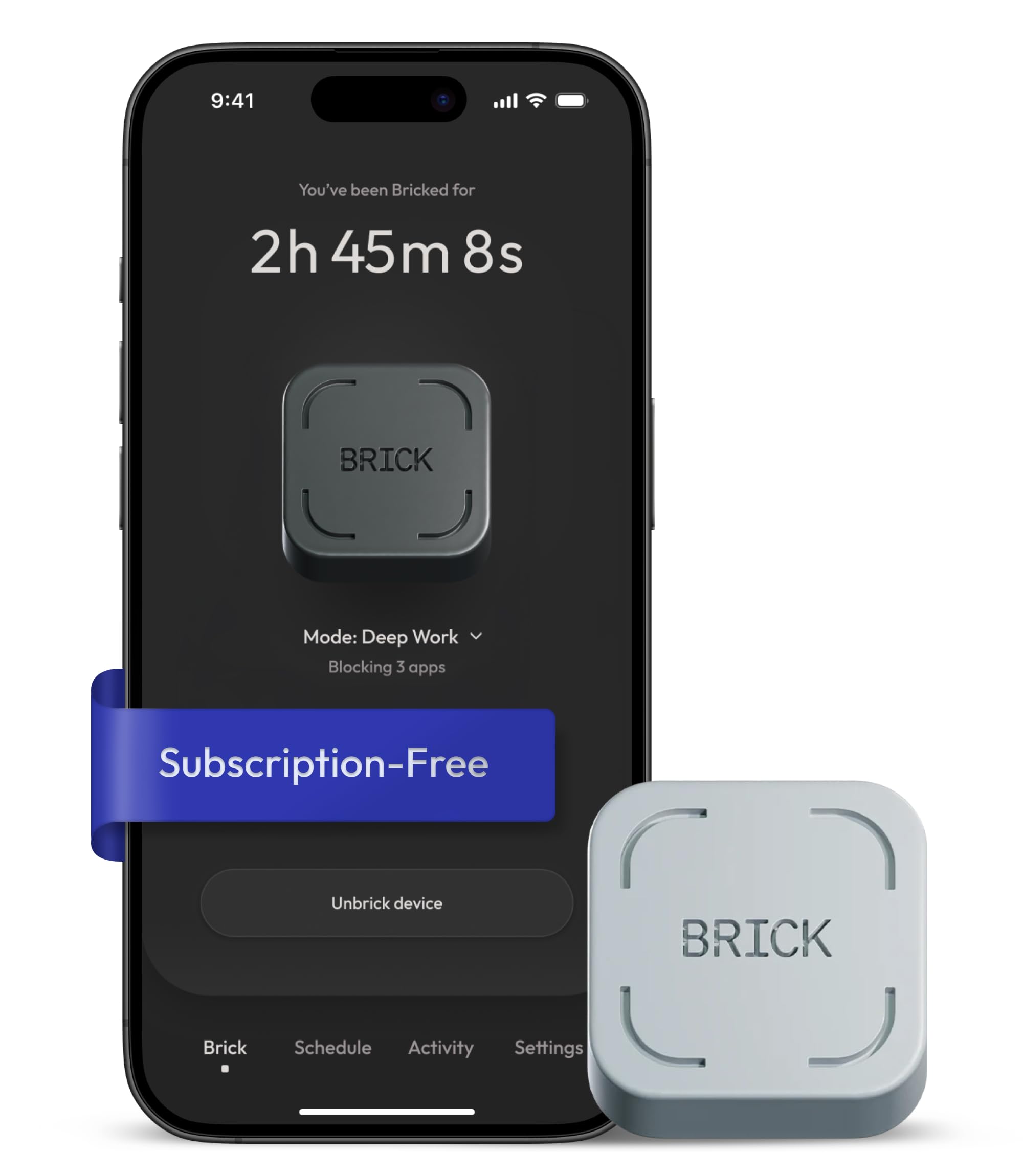 The Brick Smartphone Access Blocker, Subscription-Free Phone Lock