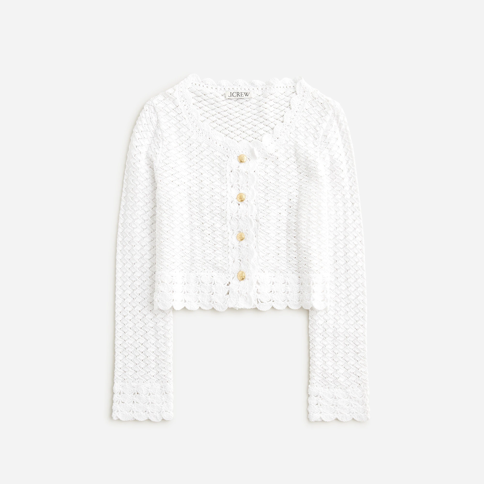 Crochet cropped cardigan sweater