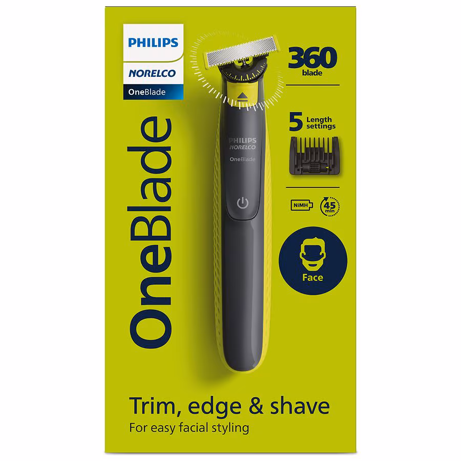Philips Norelco OneBlade 360 Face Hybrid Electric Trimmer and Shaver QP2724/70