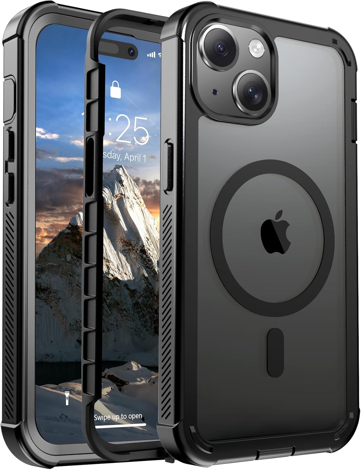 jaroco Magnetic for iPhone 15 Case Heavy Duty Protection Black