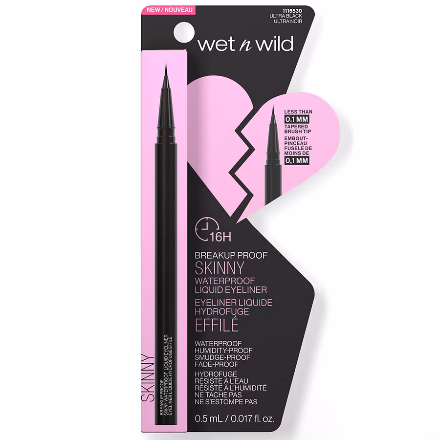 Wet n Wild Skinny Waterproof Liquid Eyeliner, Ultra Black