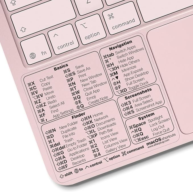 2026 Mac OS Shortcuts Sticker for MacBook Neo, Air & Pro (1-Pack)