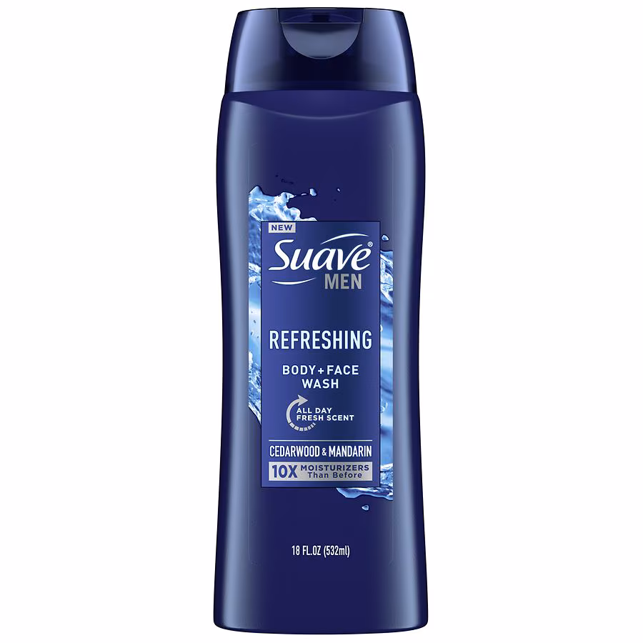 Suave Men Refreshing Body Wash Cedarwood & Mandarin, 18.0 fl oz