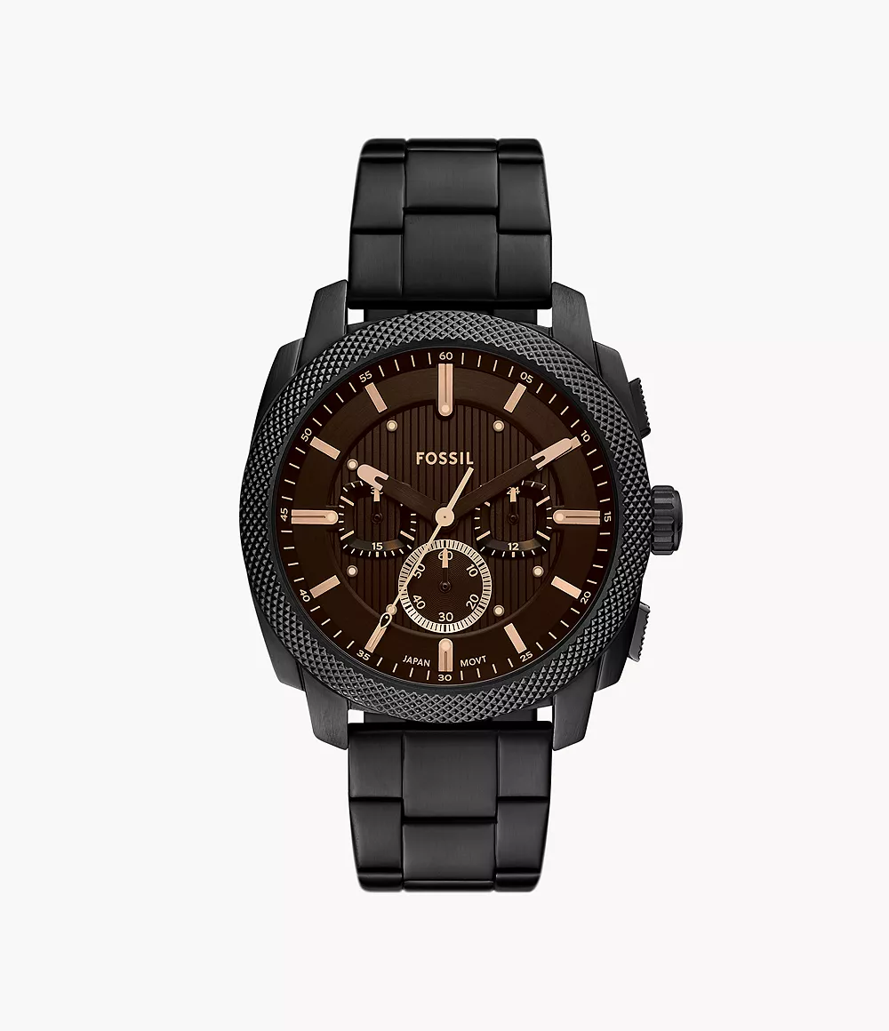 Machine 44mm Chronograph Black Stainless Steel Watch