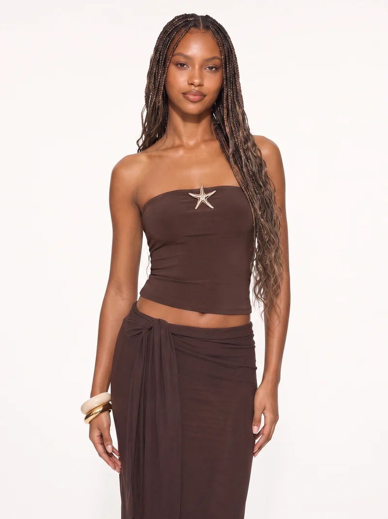 Starfish Embellished Tube Top