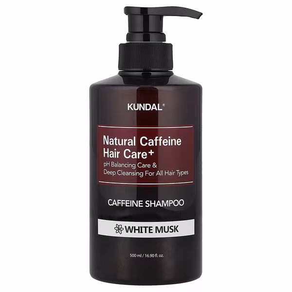 Kundal, Natural Caffeine Hair Care+ Shampoo, For All Hair Types, White Musk, 16.9 fl oz (500 ml)
