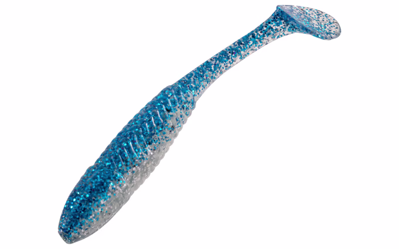 Bass Pro Shops Go-To Swim Minnow - 3-1/2'' - Electric Blue/Clear Silver