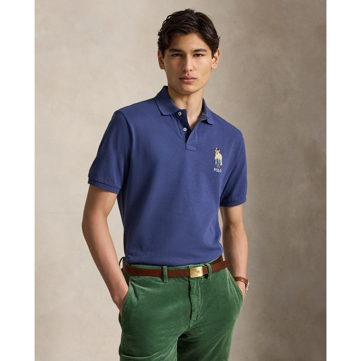 Classic Fit Polo Bear Mesh Polo Shirt