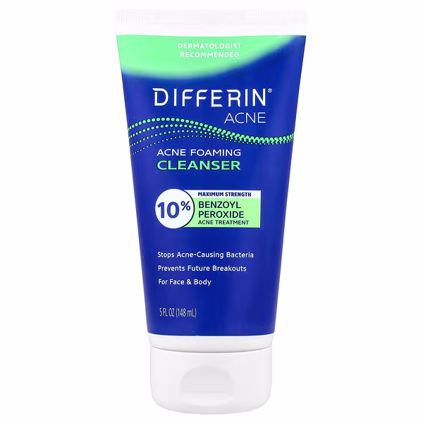 Cetaphil, Differin®, Acne Foaming Cleanser, For Face & Body, 5 fl oz (148 ml)