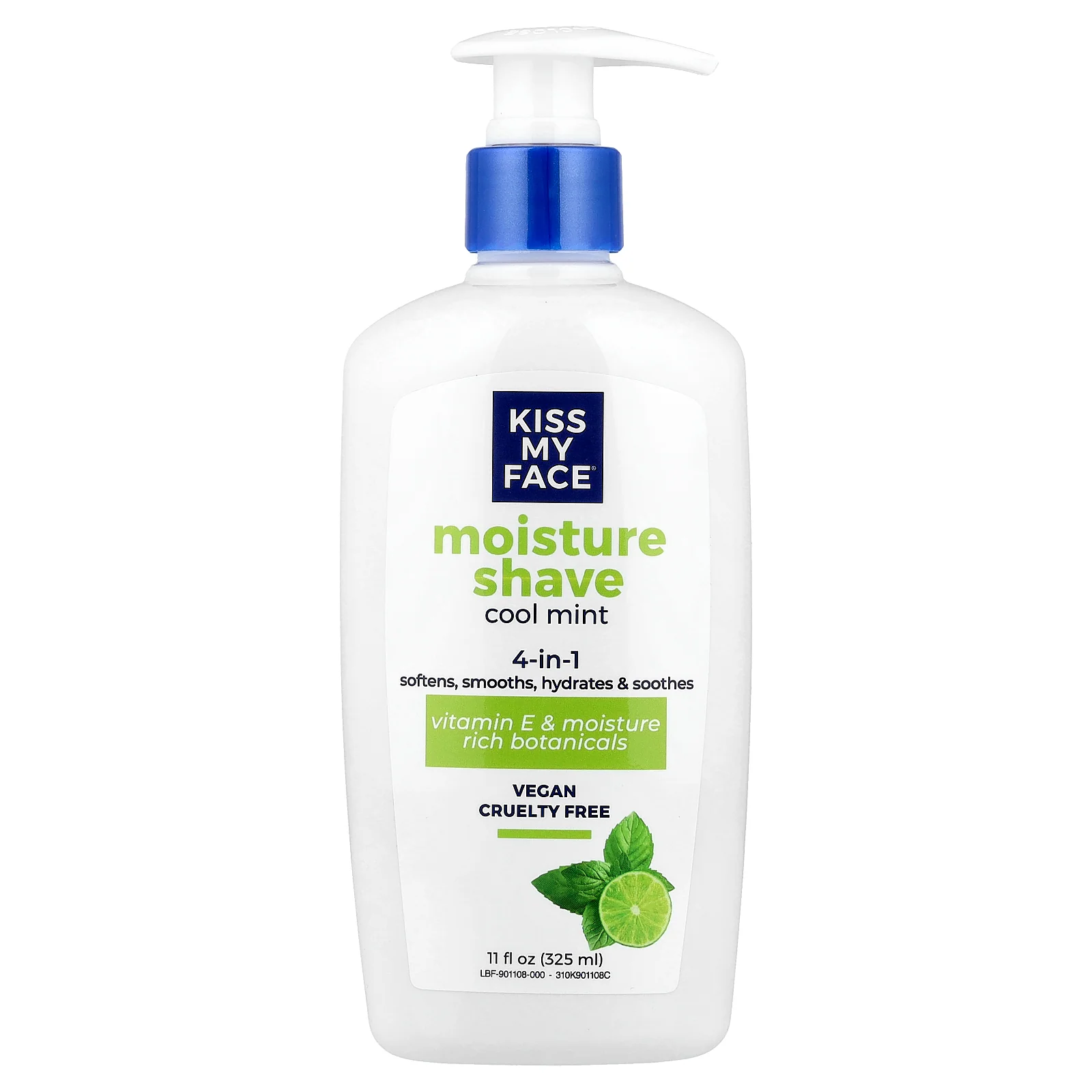Kiss My Face, 4-in-1 Moisture Shave, Cool Mint, 11 fl oz (325 ml)