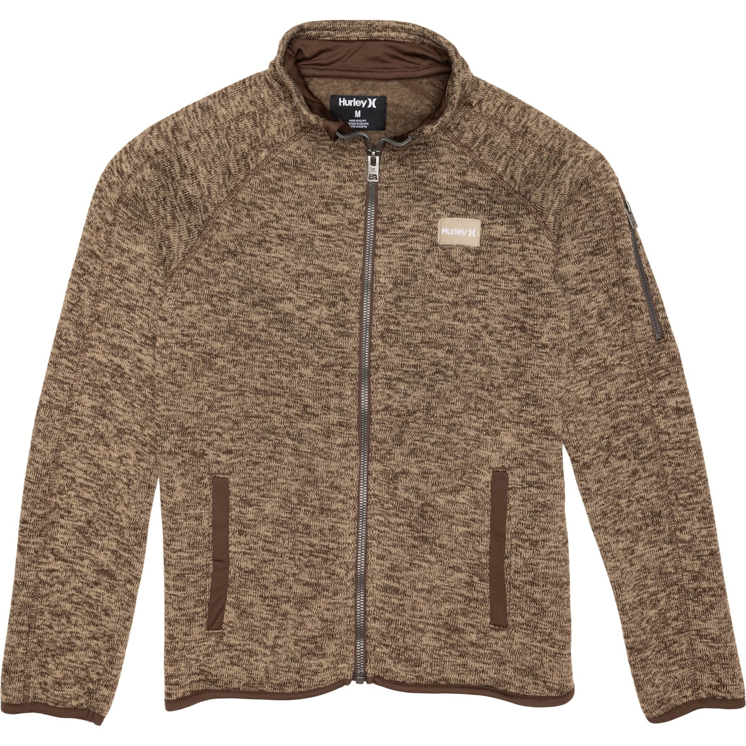 Hurley Big Boys Sweater-Knit Full Zip Shirt - Long Sleeve