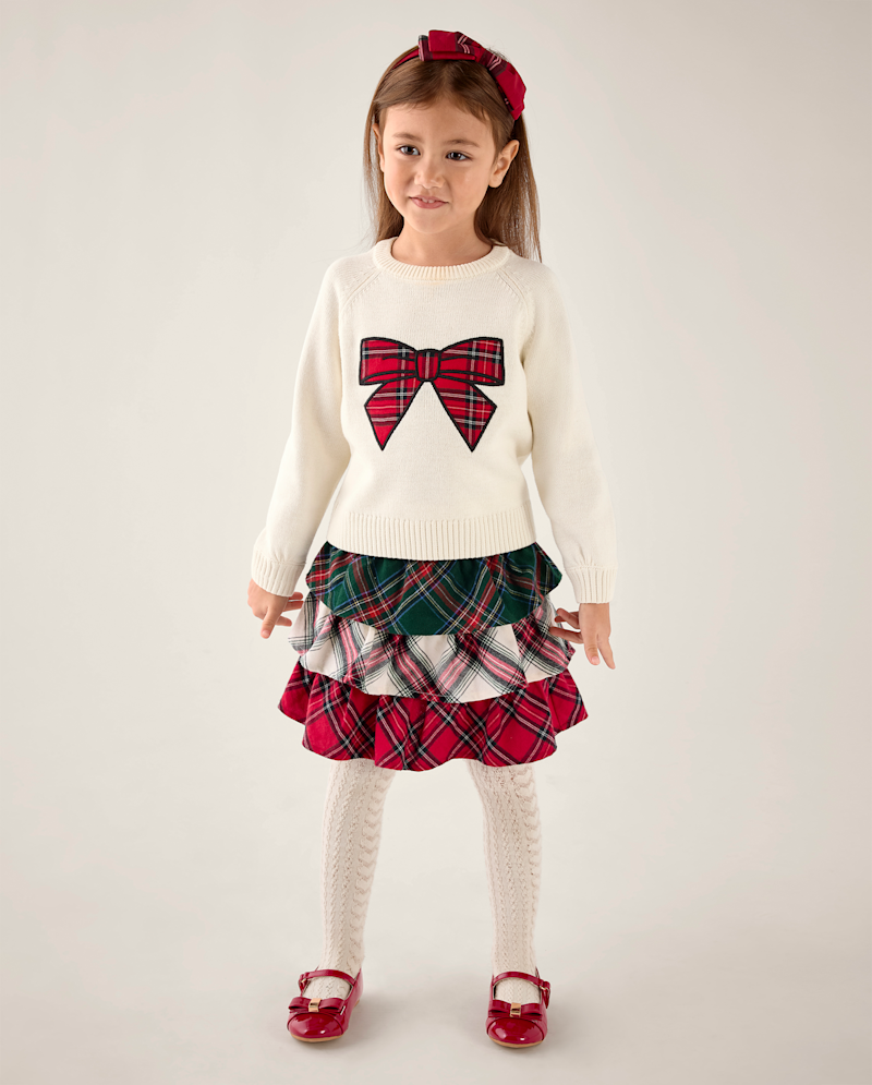Girls Plaid Flannel Tiered Skort - Tartan Remix
