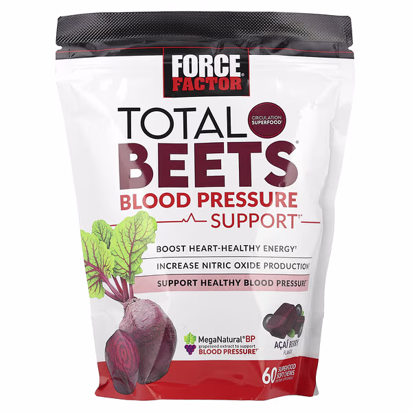 Force Factor, Total Beets®, Blood Pressure Support, Acai Berry, 60 Soft Chews