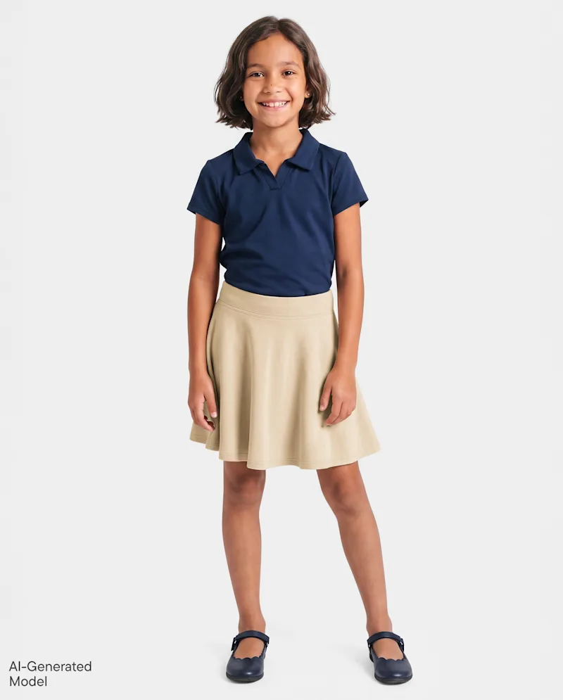 Girls French Terry Skort - tan
