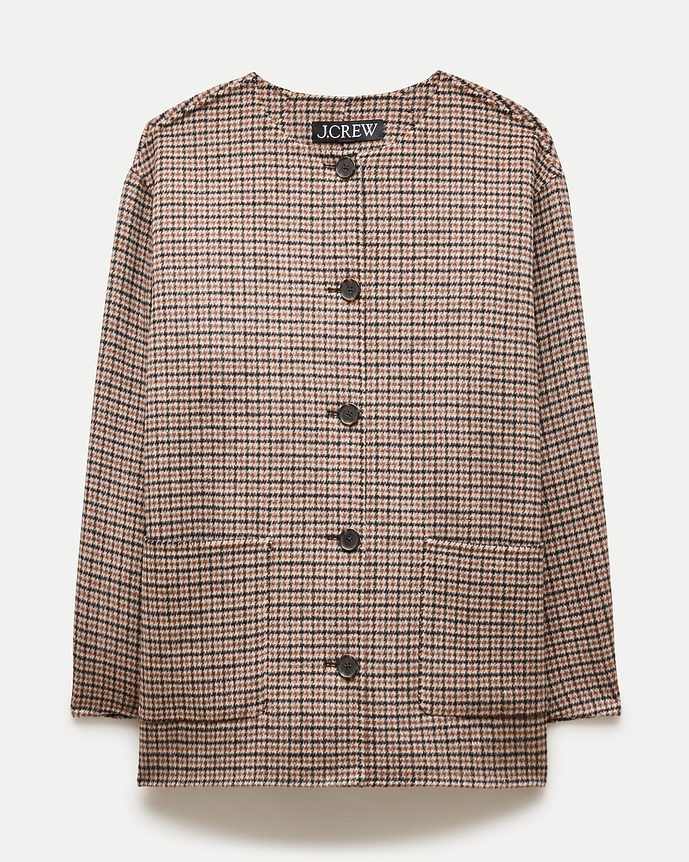 Bianca coat in plaid drapey wool blend