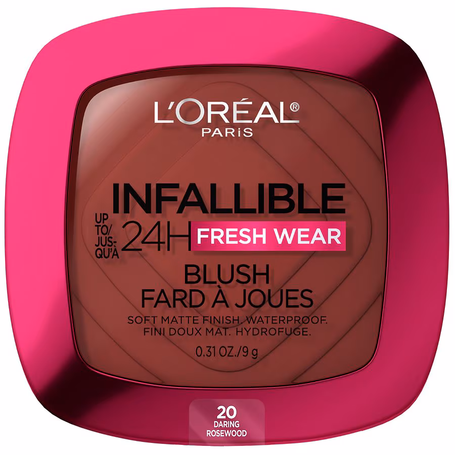 L'Oreal Paris Infallible Up to 24H Fresh Wear Soft Matte Blush, Confident Pink, 0.31 oz