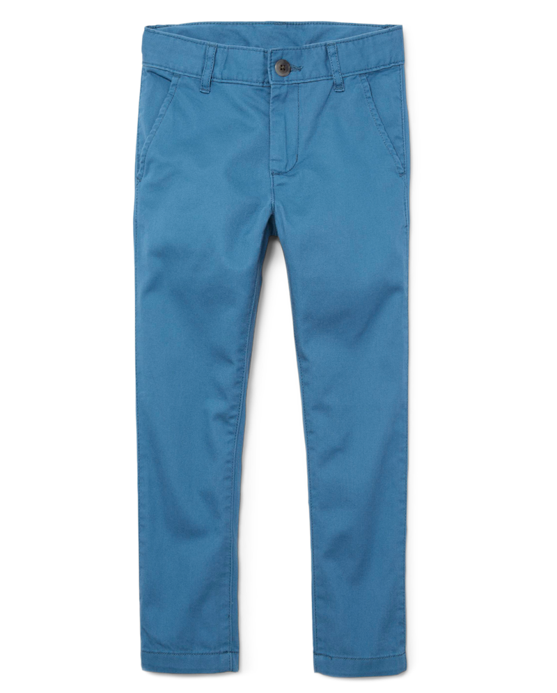Boys Uniform Stretch Skinny Chino Pants - blue