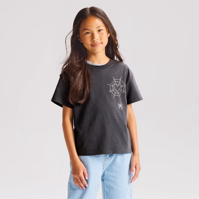 Girls' Short Sleeve Halloween Relaxed Graphic T-Shirt - Cat & Jack™