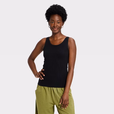 Women's Iconic Scoop Neck Tank Top - Universal Thread™ Black XS
