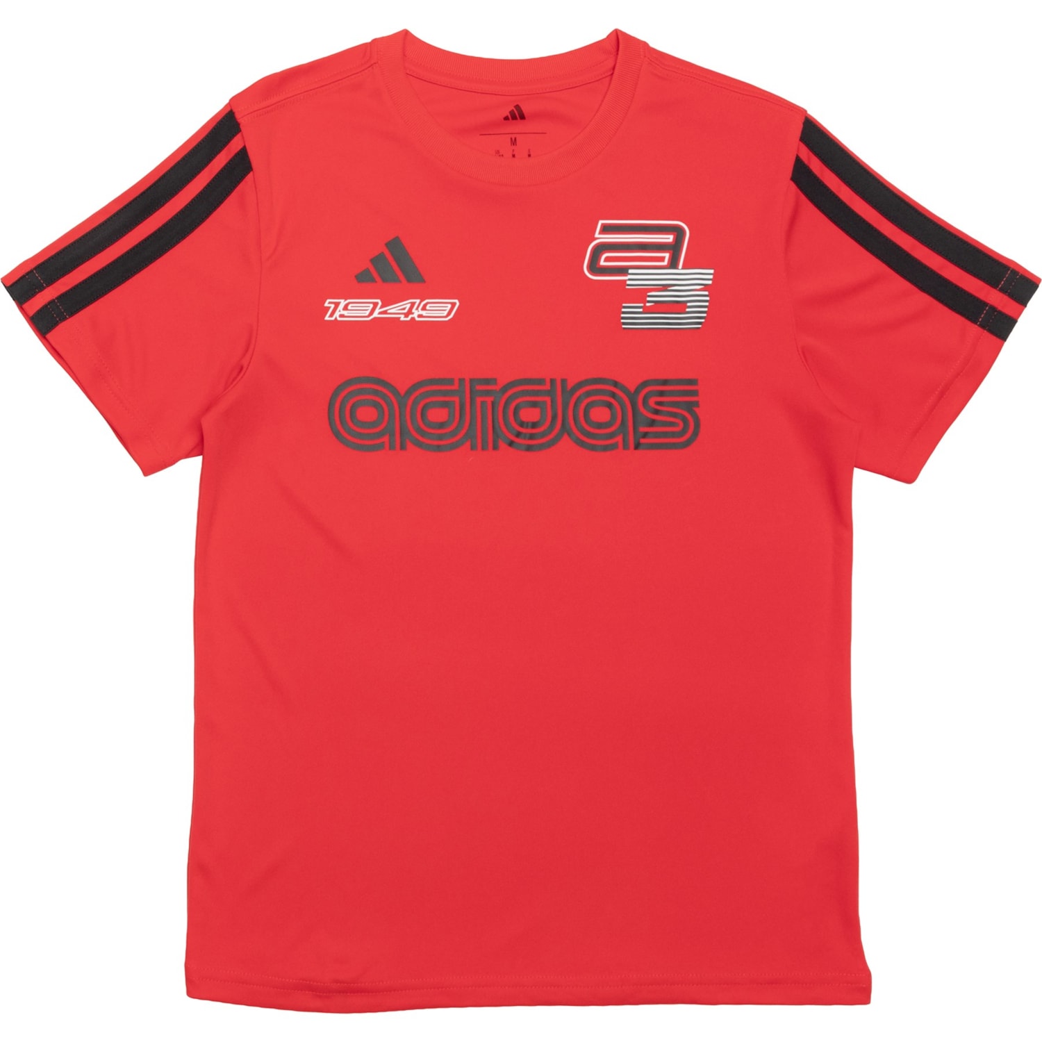 adidas Big Boys 3-Stripe Jersey Shirt - Short Sleeve