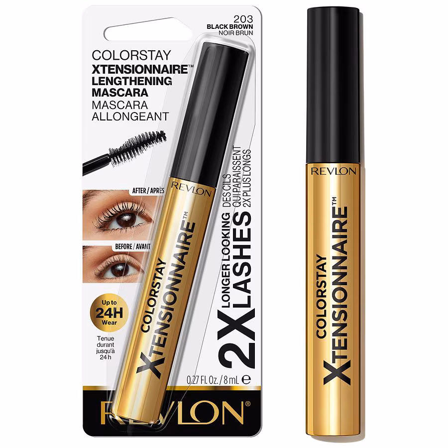 Revlon Xtensionnaire Lengthening Mascara, Black Brown, 0.27 fl oz